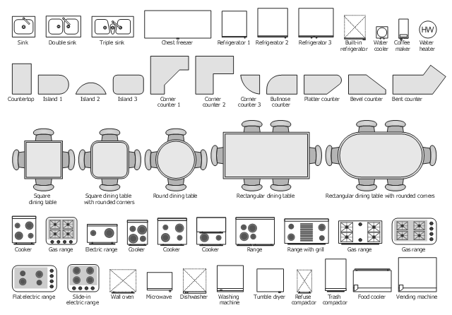 Design elements - Kitchen, dining room | Floor Plans 